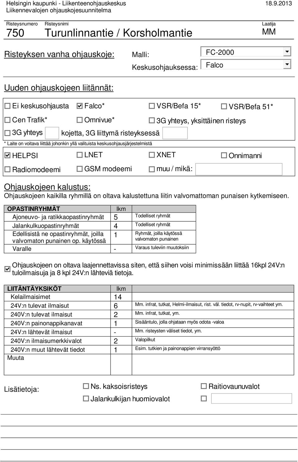 FC-2000 Keskusohjauksessa: Falco Ajoneuvo- ja ratikkaopastinryhmät 5