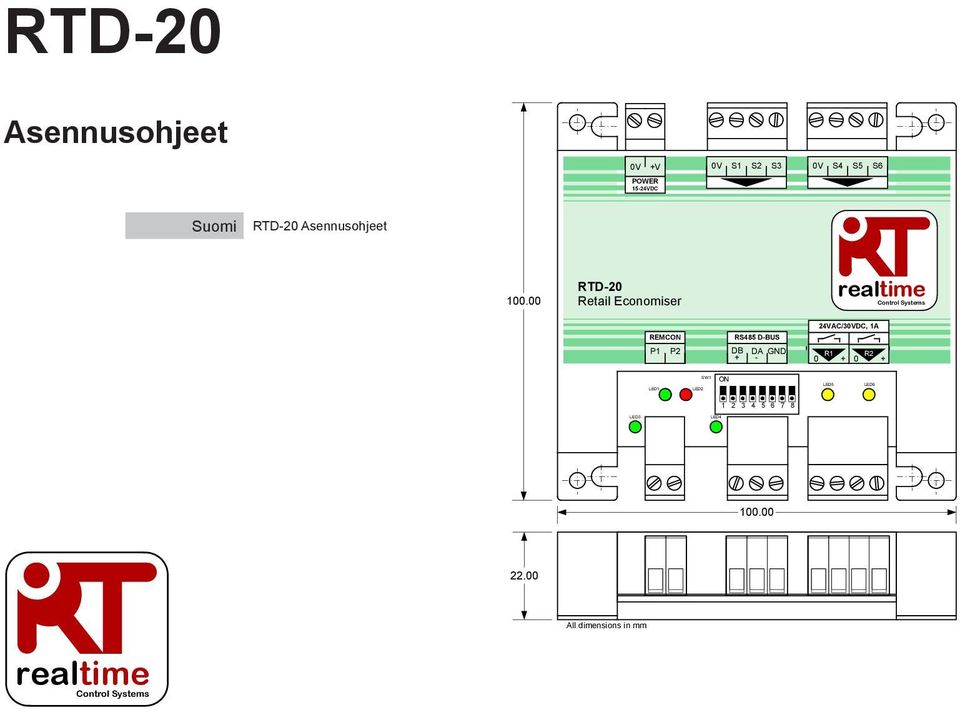 00 RTD-20 Retail Economiser realtime Control Systems 24VAC/30VDC, 1A REMC P1