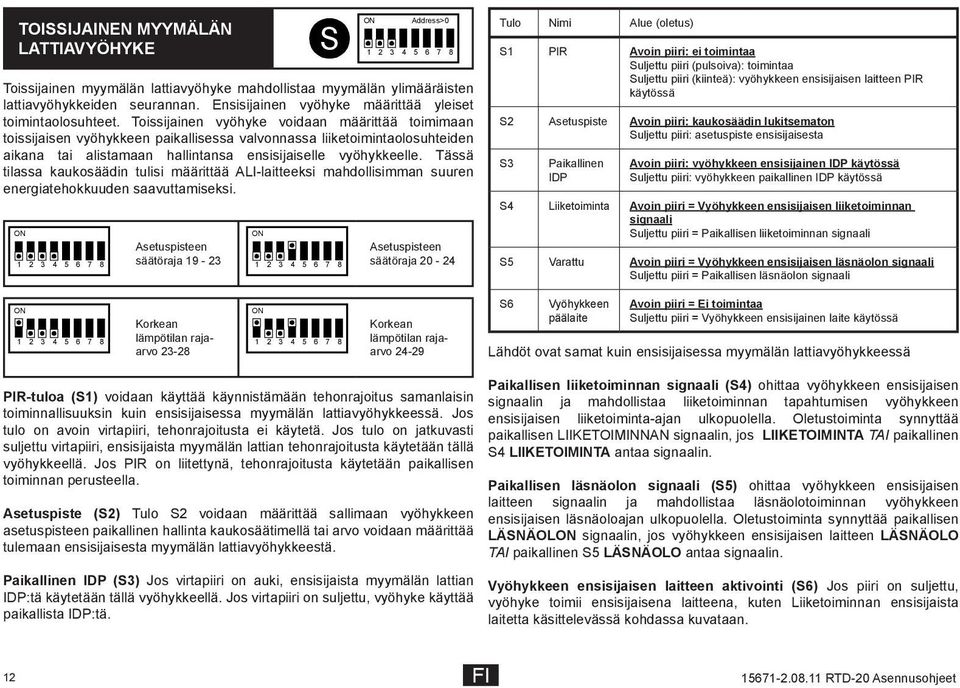 Toissijainen vyöhyke voidaan määrittää toimimaan toissijaisen vyöhykkeen paikallisessa valvonnassa liiketoimintaolosuhteiden aikana tai alistamaan hallintansa ensisijaiselle vyöhykkeelle.