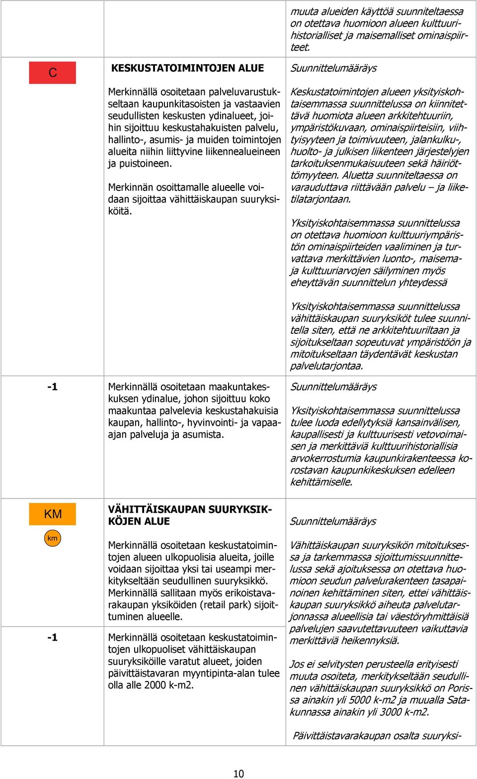 asumis- ja muiden toimintojen alueita niihin liittyvine liikennealueineen ja puistoineen. Merkinnän osoittamalle alueelle voidaan sijoittaa vähittäiskaupan suuryksiköitä.