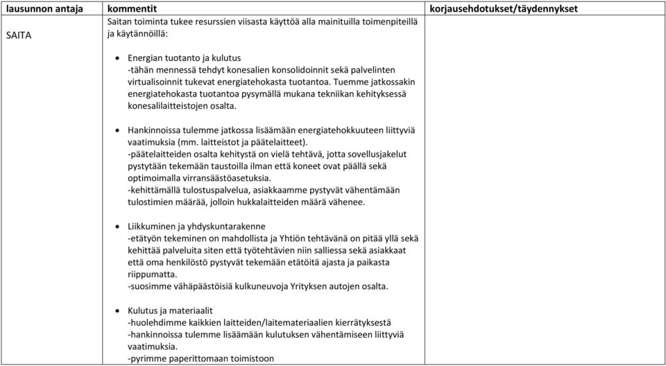 Tuemme jatkossakin energiatehokasta tuotantoa pysymällä mukana tekniikan kehityksessä konesalilaitteistojen osalta.