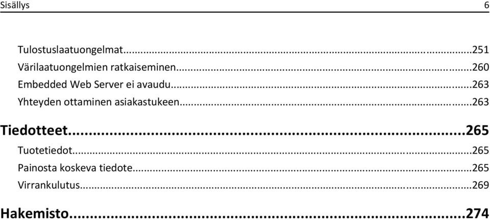 ..260 Embedded Web Server ei avaudu.