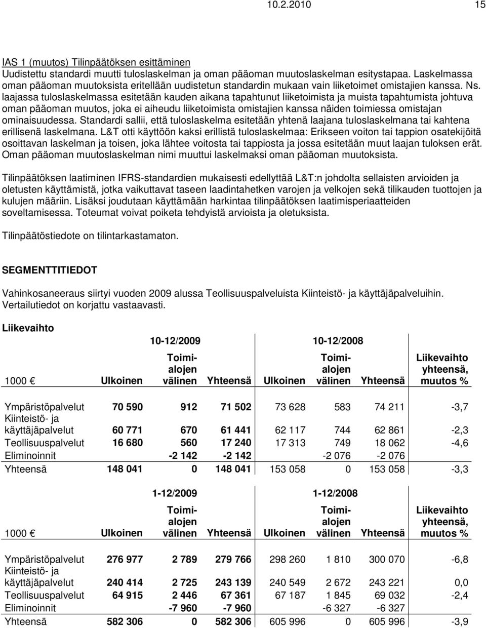 laajassa tuloslaskelmassa esitetään kauden aikana tapahtunut liiketoimista ja muista tapahtumista johtuva oman pääoman muutos, joka ei aiheudu liiketoimista omistajien kanssa näiden toimiessa