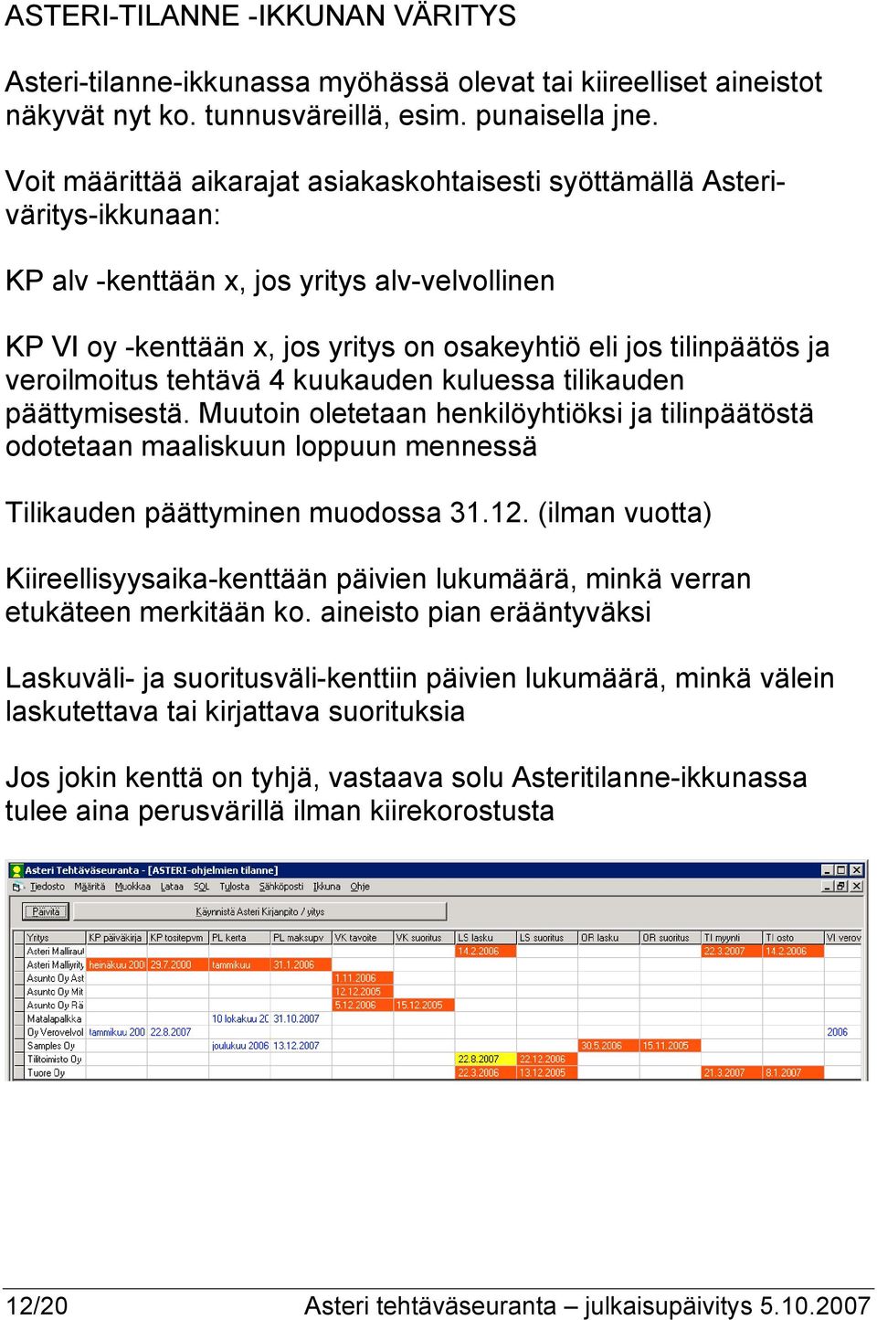 veroilmoitus tehtävä 4 kuukauden kuluessa tilikauden päättymisestä. Muutoin oletetaan henkilöyhtiöksi ja tilinpäätöstä odotetaan maaliskuun loppuun mennessä Tilikauden päättyminen muodossa 31.12.