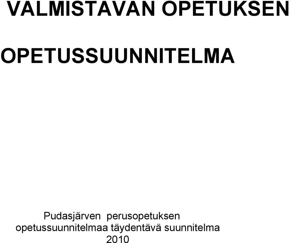 Pudasjärven perusopetuksen