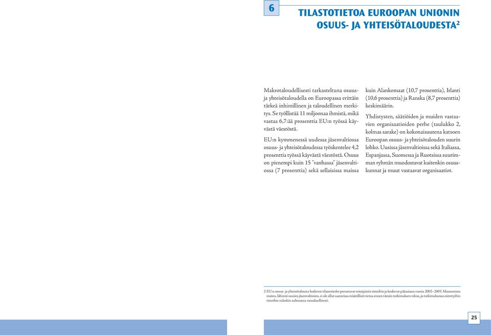 EU:n kymmenessä uudessa jäsenvaltiossa osuus- ja yhteisötaloudessa työskentelee 4,2 prosenttia työssä käyvästä väestöstä.