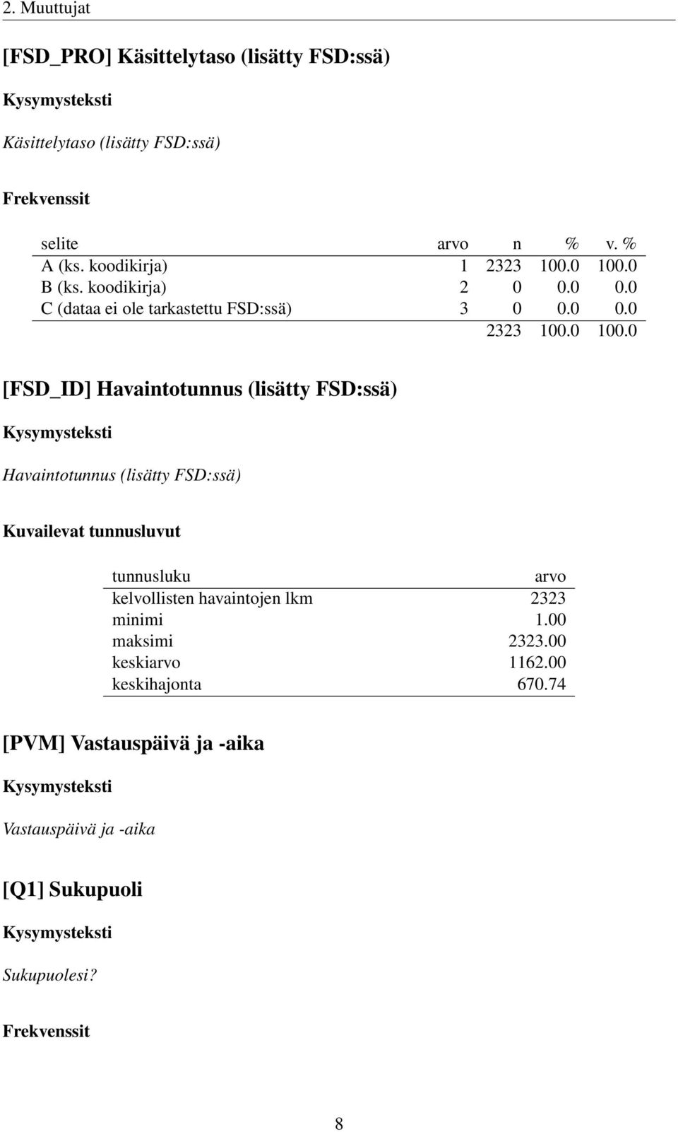 0 0.0 C (dataa ei ole tarkastettu FSD:ssä) 3 0 0.0 0.0 [FSD_ID] Havaintotunnus (lisätty FSD:ssä) Havaintotunnus (lisätty