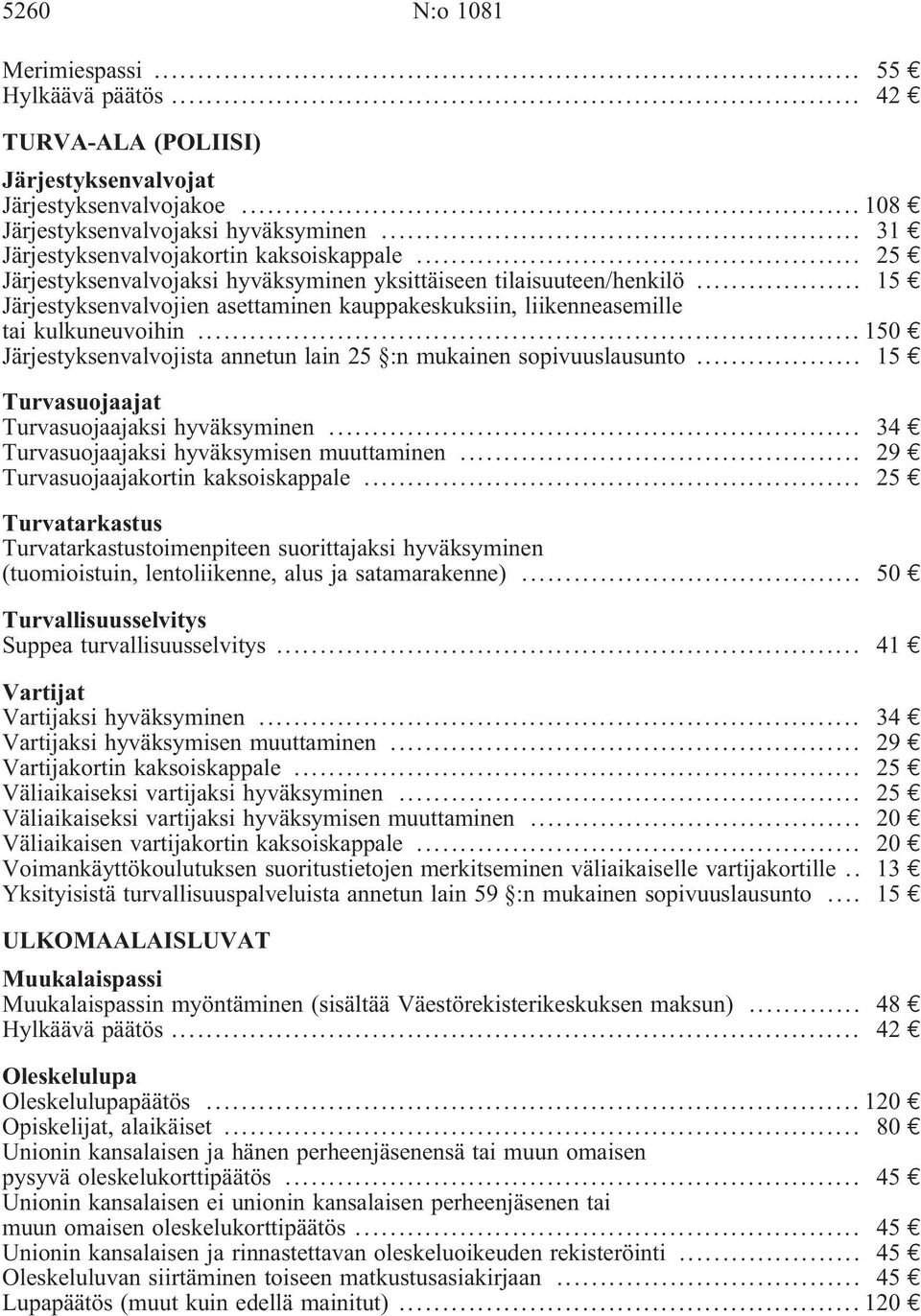 .. 15 Järjestyksenvalvojien asettaminen kauppakeskuksiin, liikenneasemille tai kulkuneuvoihin...150 Järjestyksenvalvojista annetun lain 25 :n mukainen sopivuuslausunto.