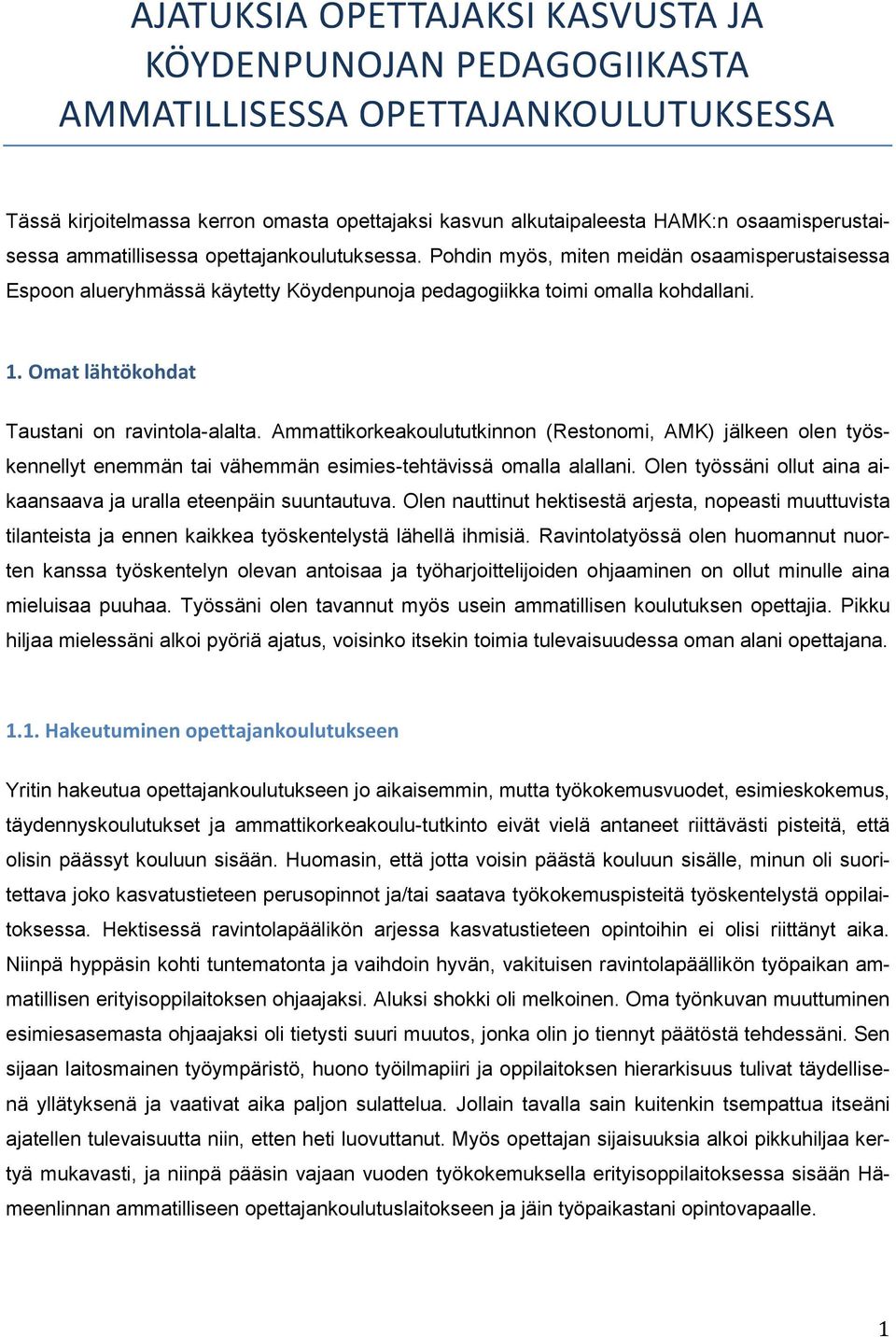 Omat lähtökohdat Taustani on ravintola-alalta. Ammattikorkeakoulututkinnon (Restonomi, AMK) jälkeen olen työskennellyt enemmän tai vähemmän esimies-tehtävissä omalla alallani.