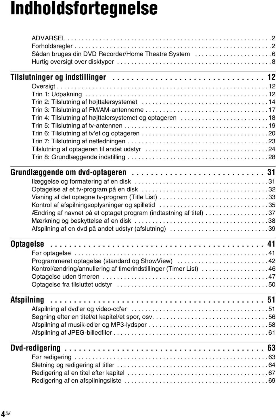 ................................................... 12 Trin 2: Tilslutning af højttalersystemet.................................... 14 Trin 3: Tilslutning af FM/AM-antennerne.