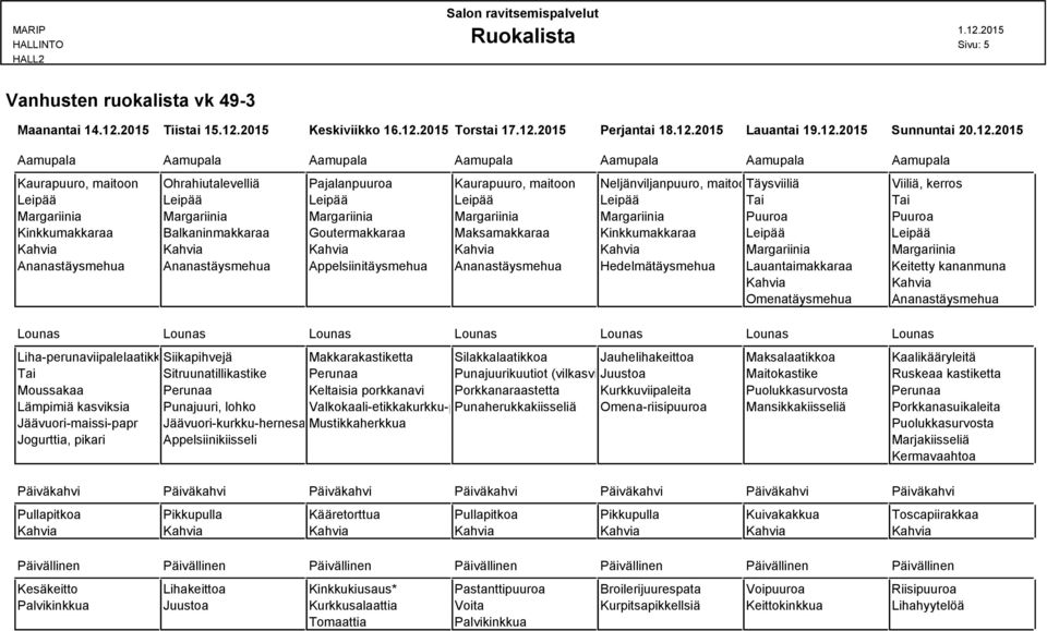 2015 Keskiviikko 16.12.