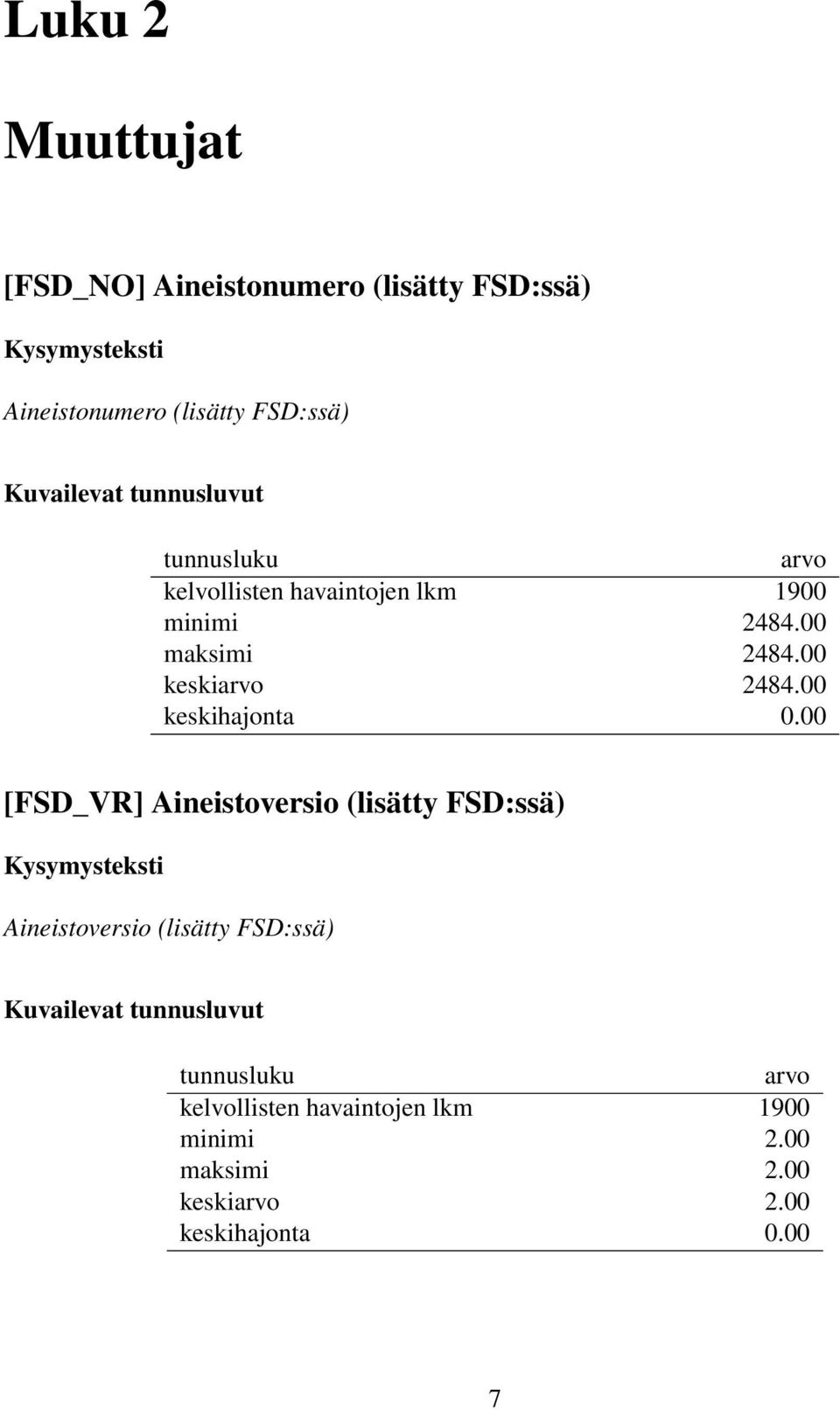 00 keskihajonta 0.