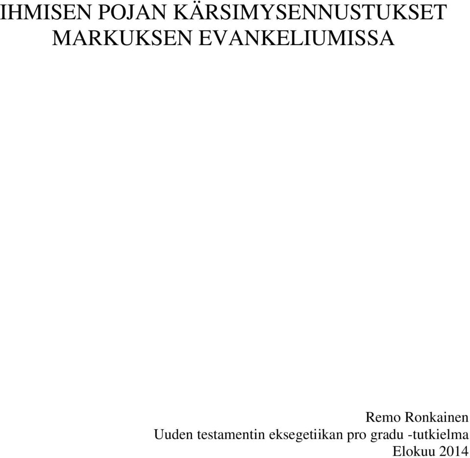 Ronkainen Uuden testamentin