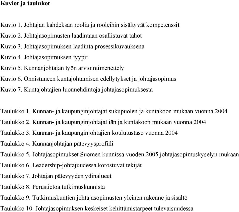 Onnistuneen kuntajohtamisen edellytykset ja johtajasopimus Kuvio 7. Kuntajohtajien luonnehdintoja johtajasopimuksesta Taulukko 1.