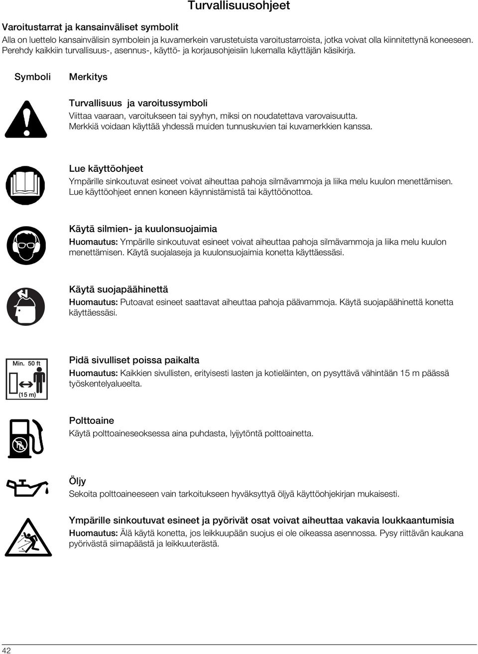 Symboli Merkitys Turvallisuus ja varoitussymboli Viittaa vaaraan, varoitukseen tai syyhyn, miksi on noudatettava varovaisuutta.