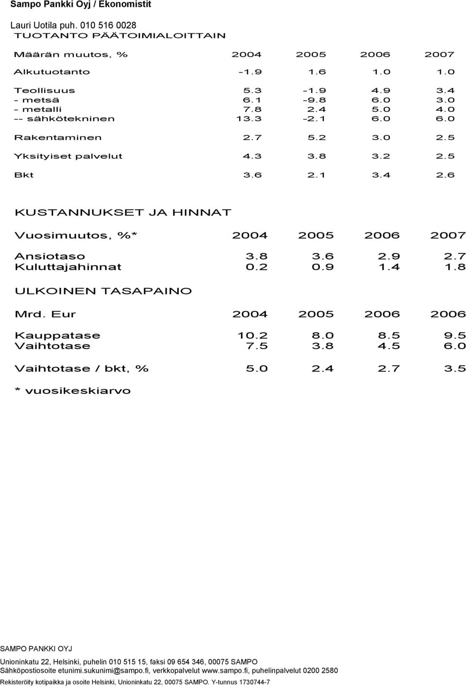 Eur Kauppatase... 9. Vaihtotase.... Vaihtotase / bkt, %.