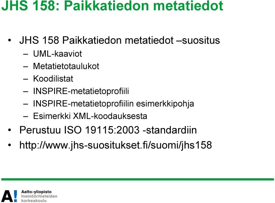 INSPIRE-metatietoprofiili INSPIRE-metatietoprofiilin esimerkkipohja