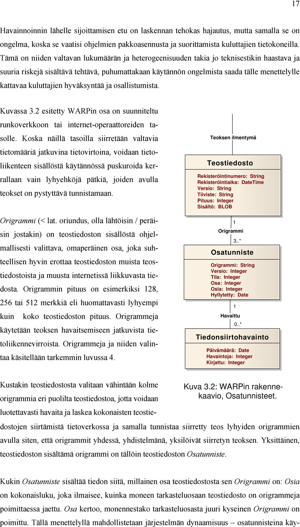 kuluttajien hyväksyntää ja osallistumista. Kuvassa 3.2 esitetty WARPin osa on suunniteltu runkoverkkoon tai internet-operaattoreiden tasolle.