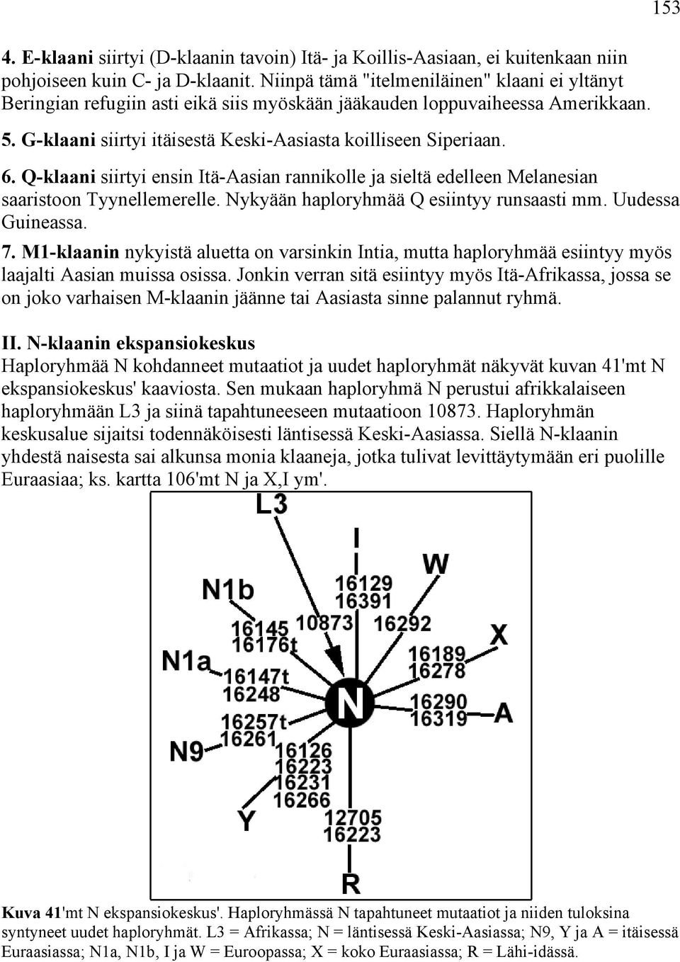 Q-klaani siirtyi ensin Itä-Aasian rannikolle ja sieltä edelleen Melanesian saaristoon Tyynellemerelle. Nykyään haploryhmää Q esiintyy runsaasti mm. Uudessa Guineassa. 7.