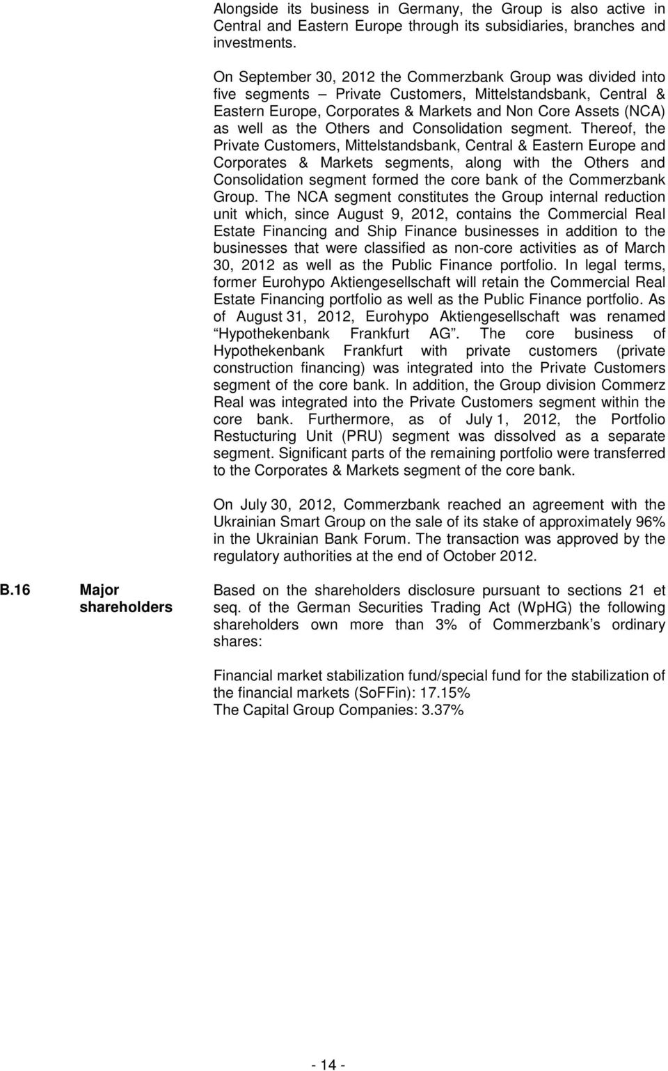 Others and Consolidation segment.