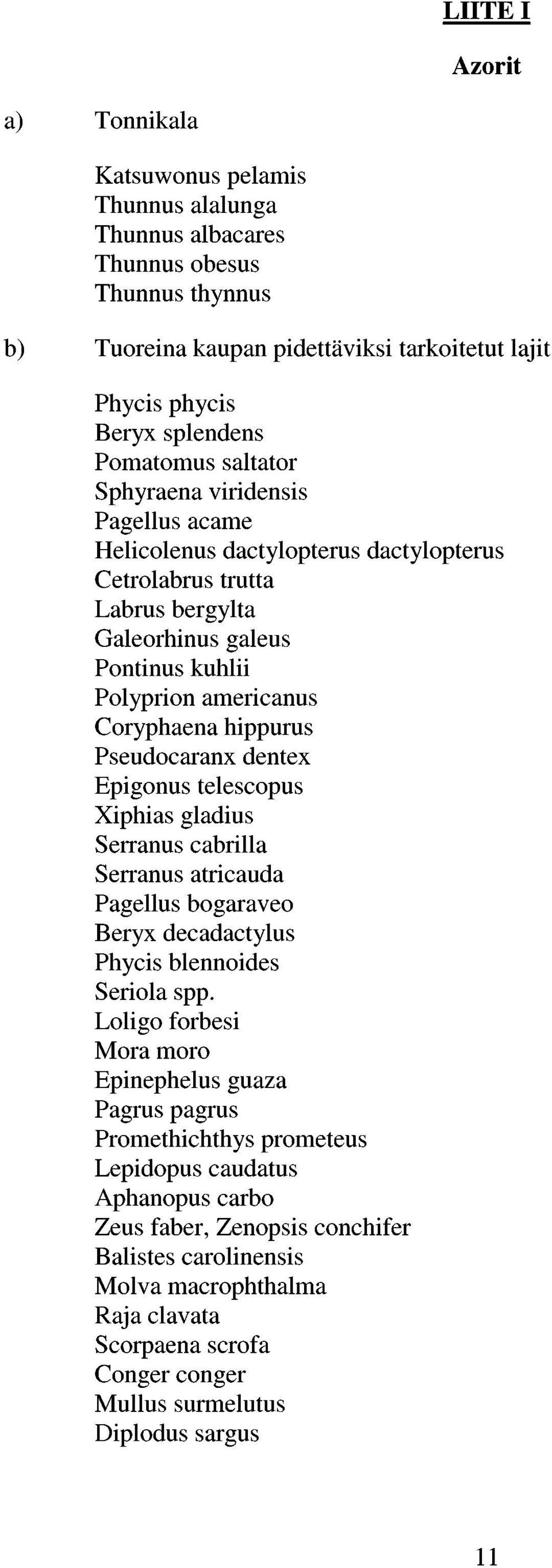 hippurus Pseudocaranx dentex Epigonus telescopus Xiphias gladius Serranus cabrilla Serranus atricauda Pagellus bogaraveo Beryx decadactylus Phycis blennoides Seriola spp.