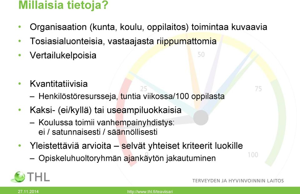 Vertailukelpoisia Kvantitatiivisia Henkilöstöresursseja, tuntia viikossa/100 oppilasta Kaksi- (ei/kyllä)