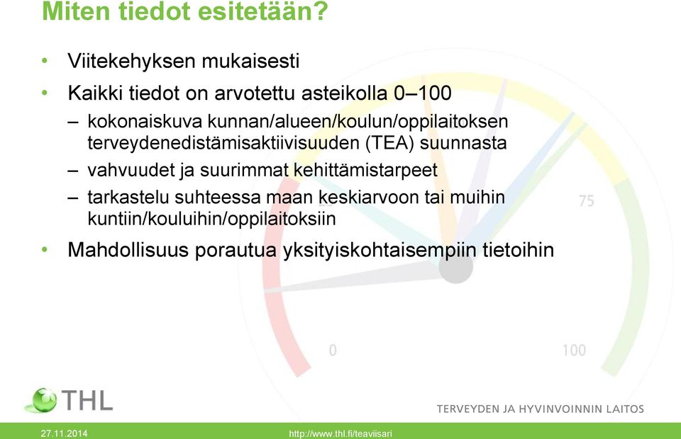 kunnan/alueen/koulun/oppilaitoksen terveydenedistämisaktiivisuuden (TEA) suunnasta