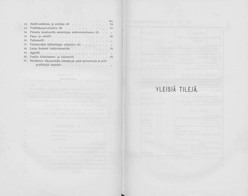 Velttvksi tlletettujen vekselien t i l i... 18. Lin uen v lti v r st lt... 19. A g i t i l i... 20.