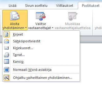 Asiakkuus ja asiakasrekisterit Tehtävä 6 1(5) Osoitetarrat ja Word Joukkokirjeitä/osoitetarroja luotaessa voidaan kirjeet/tarrat tehdä kaikille tietolähteessä oleville kohteille tai tietolähteestä