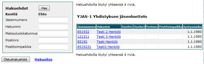 16 (28) 4. Yhdistyksen raportit (poiminta-sovellus) Sovelluksen ylävalikosta käynnistetään Poiminta-sovellus.