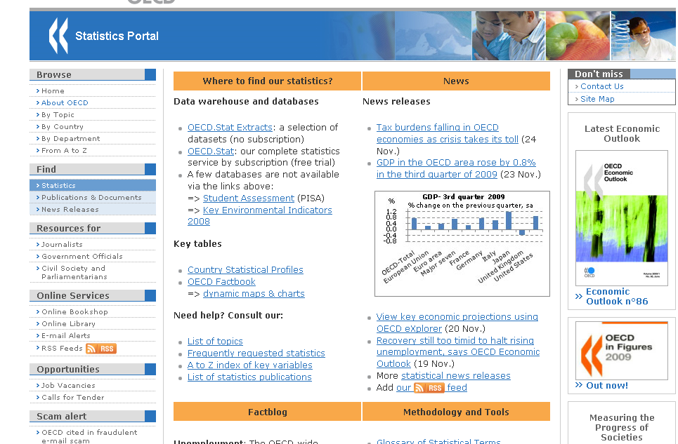 OECD:n kotisivulta löytyy