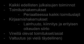 11 2SASI-julkaisuaikataulu Julkaisu 5: Sähköinen maanmittaustoimitus / KIR-asia Julkaisu 4: Kiinteistötietopalvelu - KTJ:n tiedot, tulosteet, kartat Julkaisu 3: Hakemukset (asiointipalvelu) -