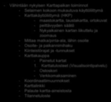 6 2SASI-julkaisuaikataulu Julkaisu 5: Sähköinen maanmittaustoimitus / KIR-asia Julkaisu 1: Uusi Karttapaikka - Vähintään nykyisen Karttapaikan toiminnot - Selaimen kokoon mukautuva käyttöliittymä -