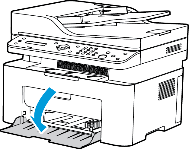 Paperin lisääminen Paperin lisääminen Alusta 1 on vakiona koneessa. Alustassa voidaan käyttää erikokoisia ja -tyyppisiä papereita ja materiaaleja. Lisää paperitietoja on kohdassa Paperitiedot.