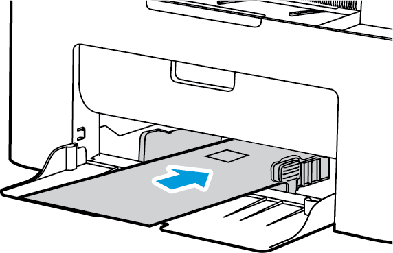 Paperin lisääminen 4. Säädä ohjainta tulostusmateriaalin leveyden mukaan. Siirrä ohjainta kohti alustan keskiosaa työntämällä; irrota ohjain puristamalla ja siirrä se alustan ulkoreunaan.