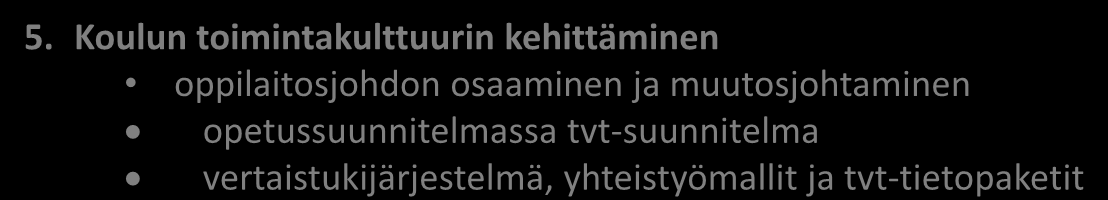 Rahoituksesta sopiminen Toimijoiden vastuuttaminen Kehittämisaikataulun määrittäminen 5.