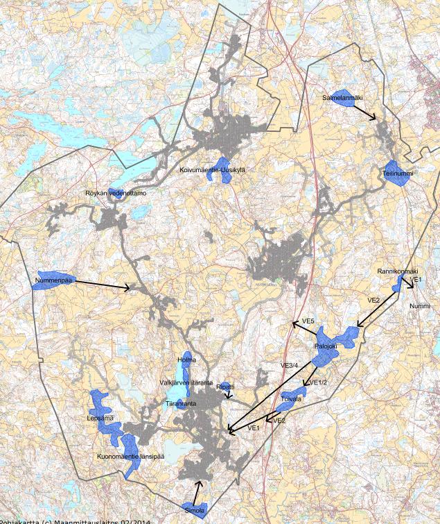 Lopulliset kehittämisalueet Yhteensä 15 aluetta Yhteensä 900