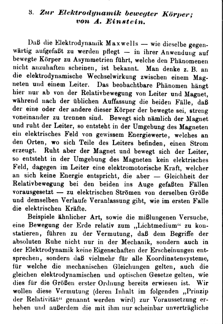 Suheellisuuseoria-sanaa ei esiinyny Einseinin suheellisuuseoria-arikkelissa; se käsieli liikkuien kappaleiden elekrodynamiikkaa I is known ha Mawells elerodynamis--as usually undersood a he presen