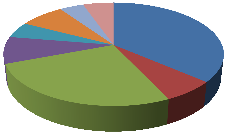 Toimintatulot pääluokittain v. 2016 (yht. 3,0 milj. ) Hautaustoimi 418 730 ; 14 % Kiinteistötoimi 729 510 ; 24 % Yleishallinto 1 068 090 ; 36 % Yhtymän srk.työ 61 960 ; 2 % Seurakunn.