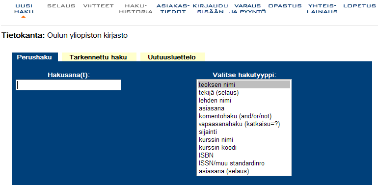 OHJE TILAAJALLE: YHTEISLAINAPYYNNÖN TEKEMINEN 1. Yhteislainapyynnön tekeminen aloitetaan menemällä netin kautta kirjaston pääsivulta (www.