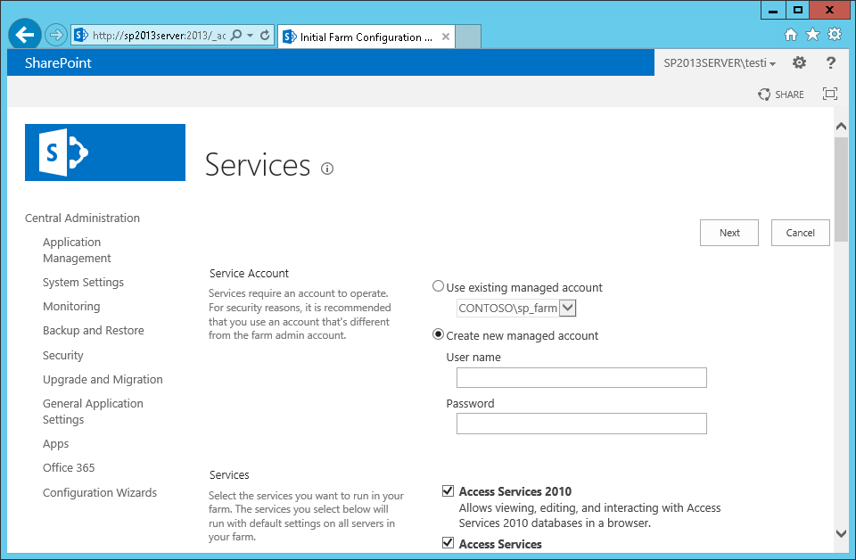 18 Sääntö koskee kaikkia yhteysprofiileja. SQL-palvelin täytyy myös liittää samaan toimialueeseen muiden SharePoint-palvelinten kanssa.