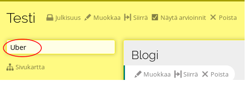 Uber kansio on nyt Testi sivulla alisivuna.