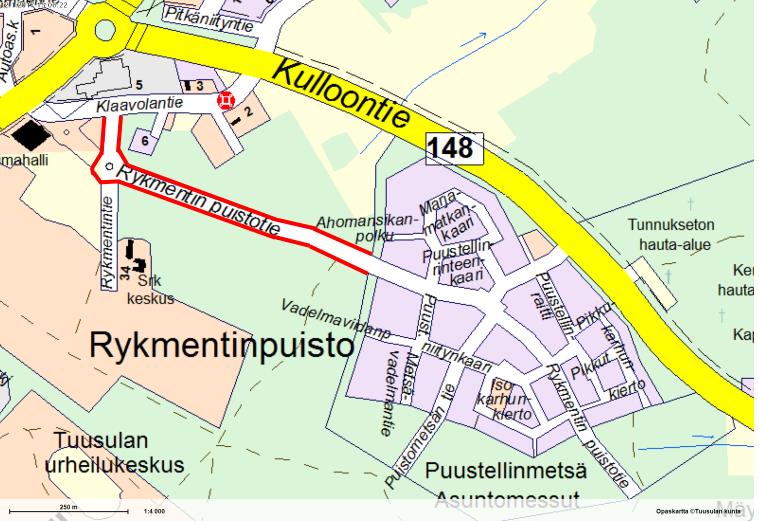 KATUYHTEYS PUUSTELLINMETSÄ- TUUSULANVÄYLÄ Puustellinmetsään (ja asuntomessualueelle) rakennetaan katuyhteys myös