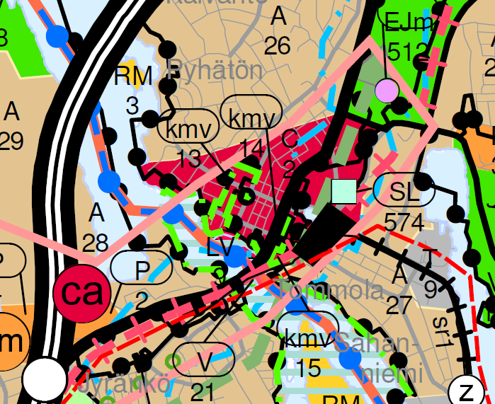 Asianumero 4752/10.02.03/2015 OAS 691 Ote maakuntakaavasta 2006, suunnittelualue sijaitsee keltaisen ympyrän keskellä.