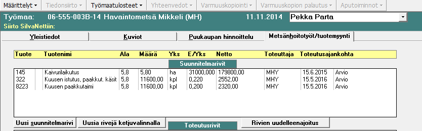 Kuva 9. Työmaakartta muokkaustilassa. Kartalta poistutaan aina ko. painiketta painamalla. Se tallentaa tehdyt muutokset ja poistuu tämän jälkeen kartta näkymästä.