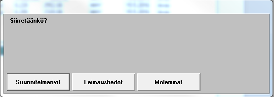 kuva 11. Työohjeen siirtovalikko. Valmis työohje voidaan tallentaa eri tiedostoihin, painamalla tiedonsiirtopainiketta.