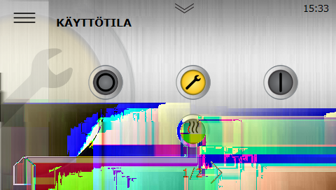 Symboli Kuvaus Käyttötila Pois päältä. Kaikki toiminnot pois päältä. Sisäpuolen komponentit ovat edelleen jännitteellisiä. Käyttötila Pois päältä. Kaikki toiminnot pois päältä. Uppolämmitin otettu käyttöön, mutta ei aktivoitu.