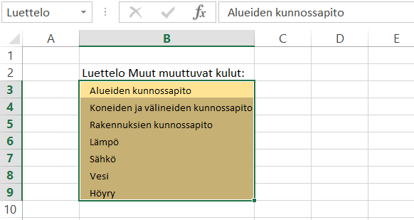 Syöttötietojen kelpoisuuden tarkistaminen Voit nyt rajata, mitä syöttötietoja saa syöttää tiettyihin soluihin. Tämä on erityisen hyödyllistä kun teet mallipohjaa muiden käyttöön.