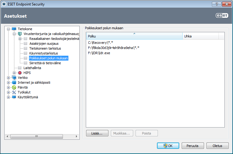 tiedostot, jotka ovat yleensä sijainnissa HKEY_CURRENT_USER\SOFTWARE\Microsoft\Windows\CurrentVersion\Run). Kunkin ryhmän tarkistettavien tiedostojen luettelot ovat kiinteitä.