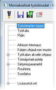 14 MASTERCAM X8/ Mastercamin käyttöliittymä ja työnkulku Moniakseliset työstöradat jaetaan kuuteen tyyppiryhmään. Kukin ryhmä koostuu erilaisista työstöradoista.